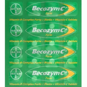 Becozym C Forte B Complex With Vitamin C And Biotin Strip Of 20 Tablets